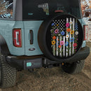 American Flag Floral Car Spare Tire Cover