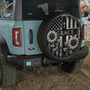 American Flag Grace Car Spare Tire Cover