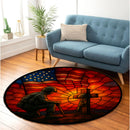 US American Soldier Remembrance Round Rug
