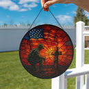 American Soldiers Remembrance Stained Glass Suncatcher