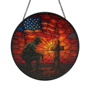 American Soldiers Remembrance Stained Glass Suncatcher