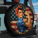 Strong American Woman Car Spare Tire Cover
