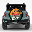 Flamingo Our Flock Rocks Car Spare Tire Cover