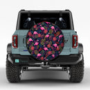 Tropical Flamingo Bloom Hawaii Car Spare Tire Cover