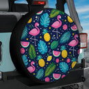 Flamingo Tropical Pattern Car Spare Tire Cover