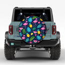Flamingo Tropical Pattern Car Spare Tire Cover