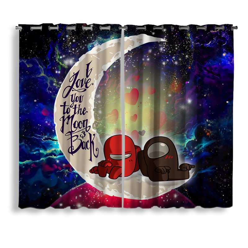 Among Us Love You To The Moon Galaxy Window Curtain