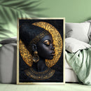 An African Woman And A Mans Faces Carved Into A Mon - Living Room - Canvas Wall Art - Print - Wall Decor