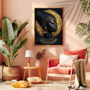 An African Woman And A Mans Faces Carved Into A Mon - Living Room - Canvas Wall Art - Print - Wall Decor