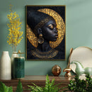 An African Woman And A Mans Faces Carved Into A Mon - Living Room - Canvas Wall Art - Print - Wall Decor