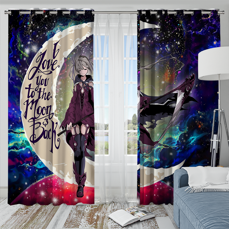 Anime Girl Soul Eater Love You To The Moon Galaxy Window Curtain