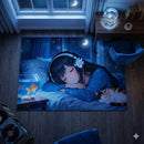 Anime Girl Sleeping Rectangular Area Rug