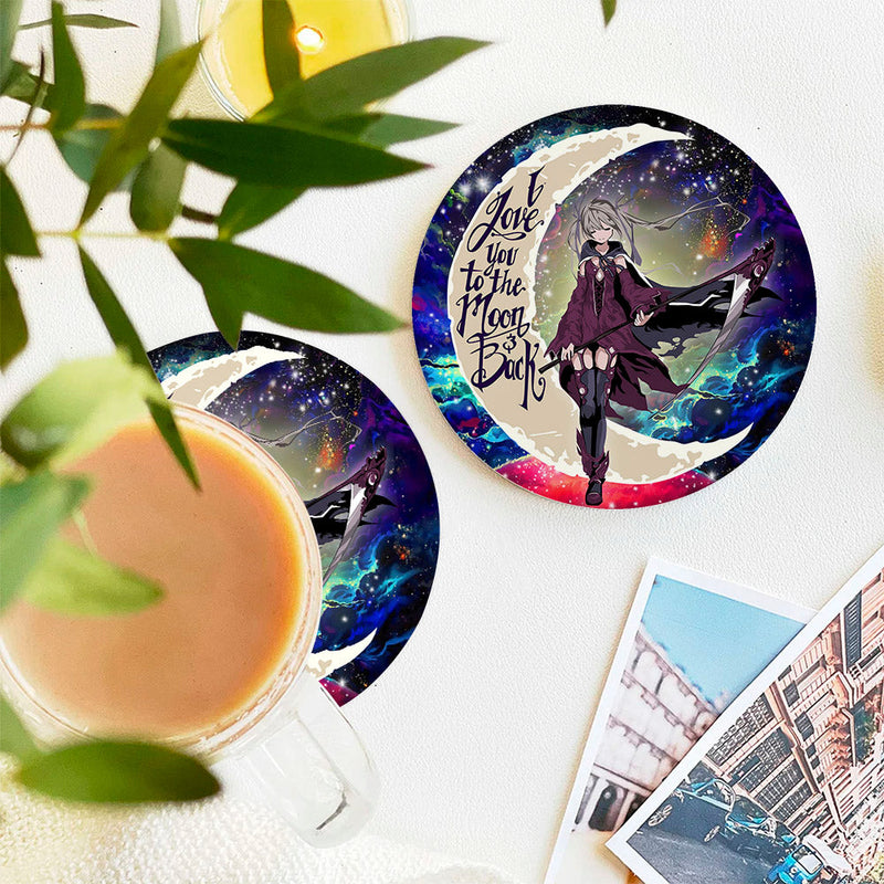 Anime Girl Soul Eate Love You To The Moon Galaxy Ceramic Decor Coaster - Gift Idea