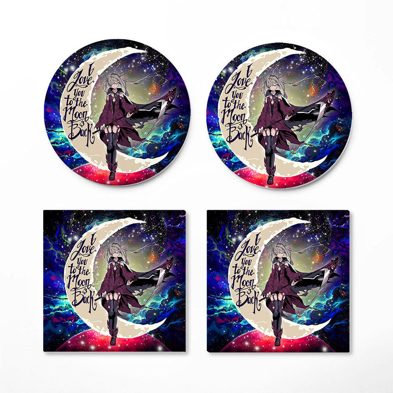 Anime Girl Soul Eate Love You To The Moon Galaxy Ceramic Decor Coaster - Gift Idea