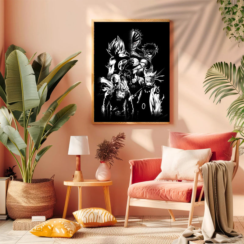 Anime Heroes - Living Room - Canvas Wall Art - Print - Wall Decor