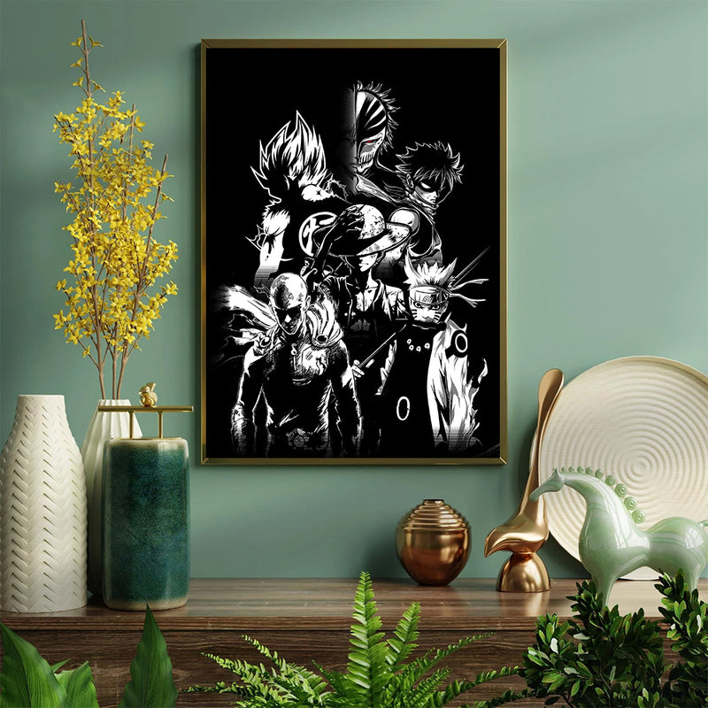 Anime Heroes - Living Room - Canvas Wall Art - Print - Wall Decor