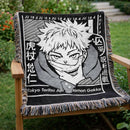 Anime Sukuna Yuji Itadori JJK Japanese Manga Woven Throw Blanket