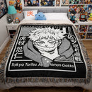 Anime Sukuna Yuji Itadori JJK Japanese Manga Woven Throw Blanket