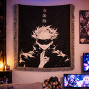 Gojo B&W Jujutsu Kaisen Woven Throw Blanket