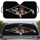 Annabelle Peeking Zip Custom Car Windshield Sunshades