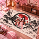 Anya Forger x Nezuko Kamado Japan Ink Style Rectangular Area Rug