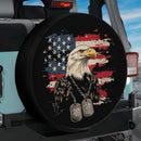 A Patriotic American Flag Eagle Tag Jeep Car Spare Tire Cover