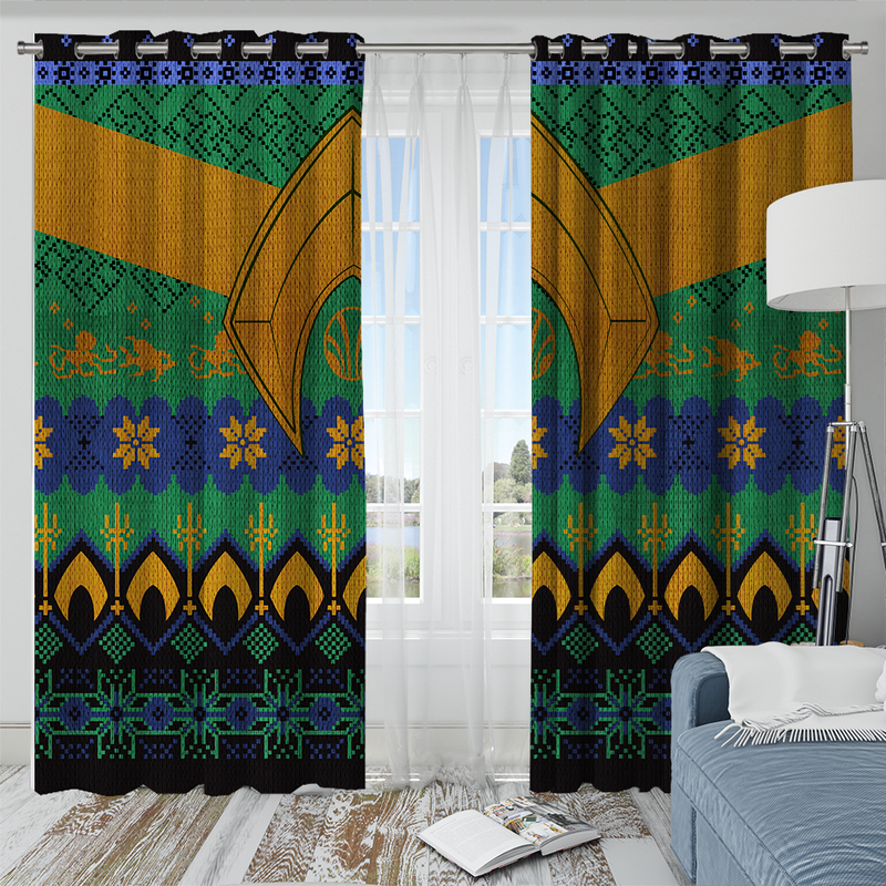 Aquaman Christmas Window Curtain