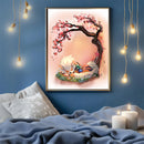 Arcanine Pokemon Sleep Cherry Blossom- Living Room - Canvas Wall Art - Print - Wall Decor