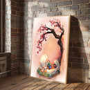 Arcanine Pokemon Sleep Cherry Blossom- Living Room - Canvas Wall Art - Print - Wall Decor