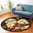 Arcanine Pokemon Stained Glass Round Rug