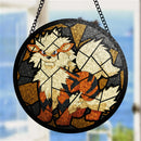 Arcanine Pokemon Round Stained Glass Suncatcher