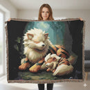 Arcanine & Growlithe Pokemon Woven Throw Blanket