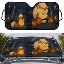 Arcanine x Growlithe Pokemon Car Auto Sunshades