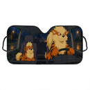Arcanine x Growlithe Pokemon Car Auto Sunshades