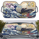 Arceus Vs Giratina Palkia Dialga Pokemon The Great Wave Custom Car Windshield Sunshades