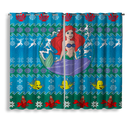 Ariel Little Mermaid Christmas Window Curtain