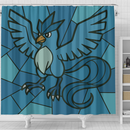Articuno Pokemon Stained Glass Shower Curtain