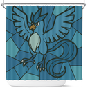 Articuno Pokemon Stained Glass Shower Curtain