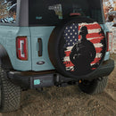 Veteran Soldier With American Flag Jeep Car Spare Tire Cover