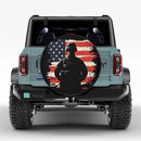 Veteran Soldier With American Flag Jeep Car Spare Tire Cover