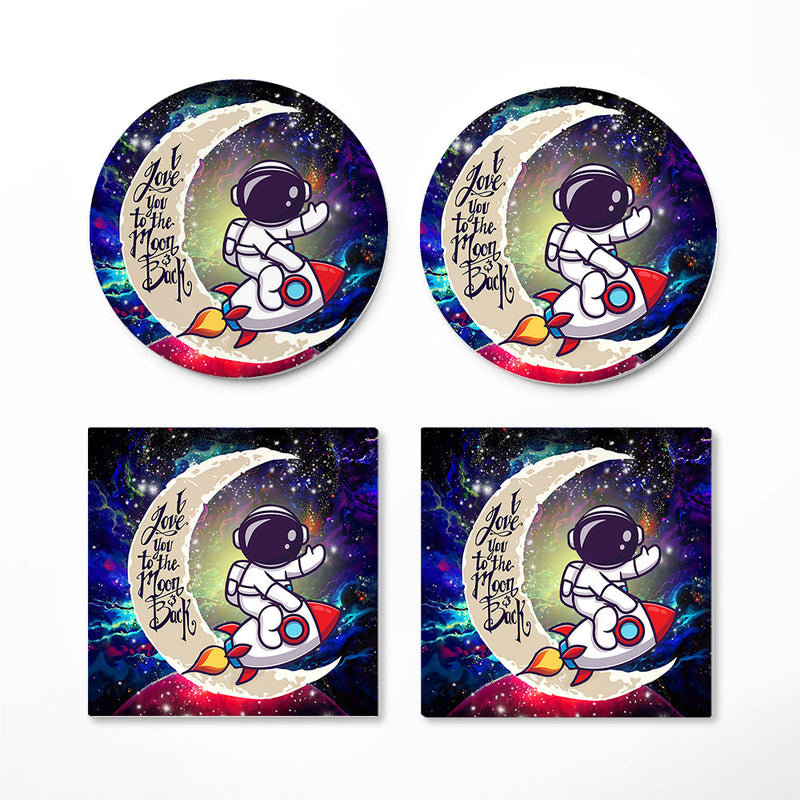 Astronaut Chibi Love You To The Moon Galaxy Ceramic Decor Coaster - Gift Idea