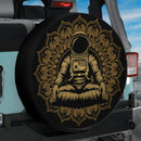 Mandala Meditating Astronaut Jeep Car Spare Tire Cover