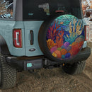 Deep Sea Corals Stained Glass Jeep Car Spare Tire Cover