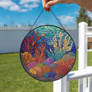 Deep Sea Corals Stained Glass Suncatcher