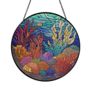 Deep Sea Corals Stained Glass Suncatcher