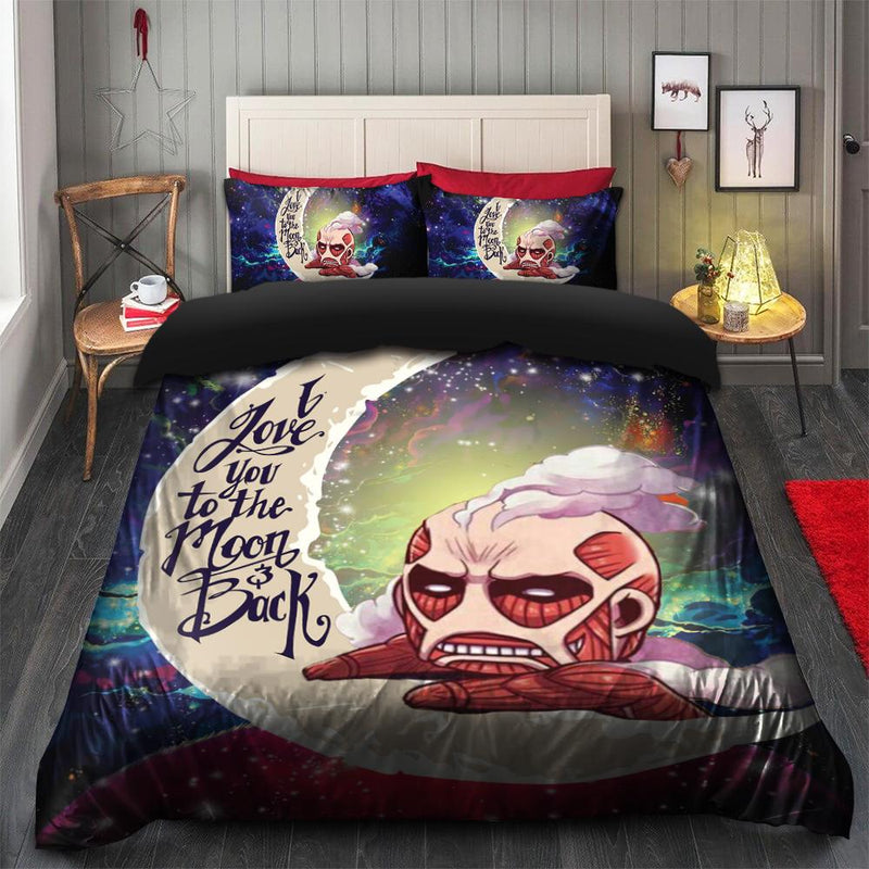 Attack on titan Love You To The Moon Galaxy Bedding Set Duvet Cover And 2 Pillowcases Nearkii