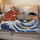 Attack On Titans The Great Wave Japan Woven Throw Blanket