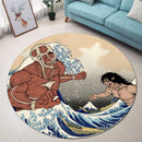 Attack On Titans The Great Wave Japan Anime Round Rug