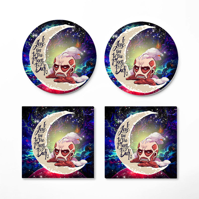 Attack On Titan Love You To The Moon Galaxy Ceramic Decor Coaster - Gift Idea