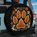 Autumn Leafs Paw Shape Car Spare Tire Cover